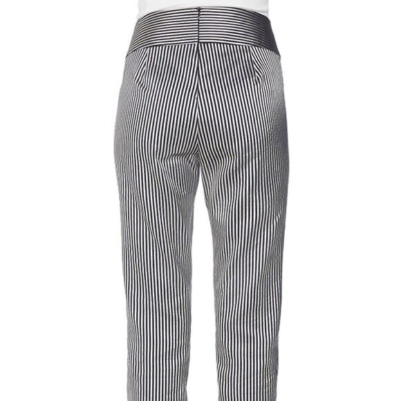 Michelle Mason Stripe Sateen Trouser Metallic vertical stripe navy trousers - Picture 8 of 9
